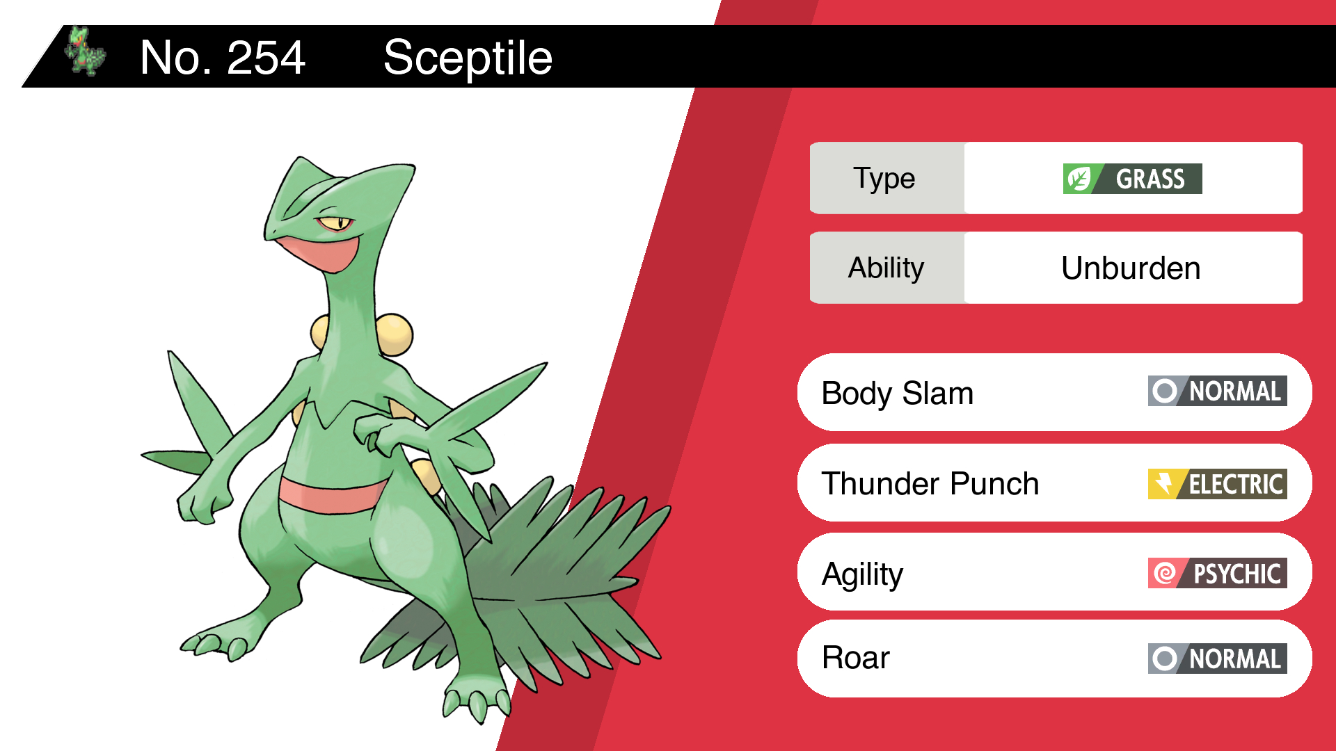Random Pokemon Bot on X: “Sceptile Ability: Unburden Moves: Body 