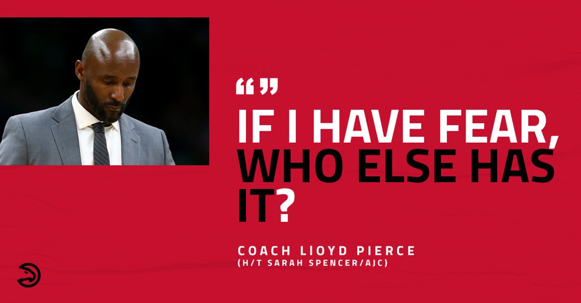 ZSBatl's tweet photo. Strong words from our coach Lloyd Pierce https://t.co/pyLUU1AiUg