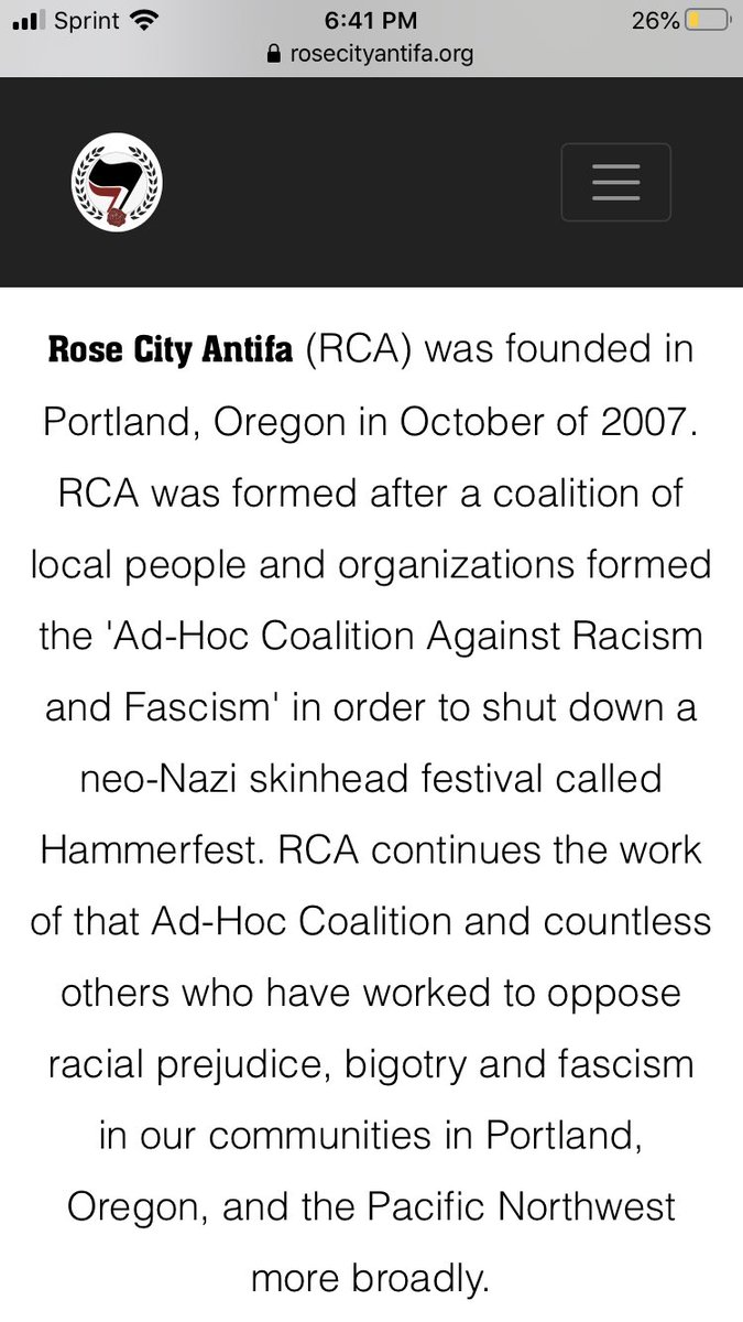 8. in 2007 Rose City Antifa was founded in portland to shut down a skinhead festival. they were likely the first group to adopt the European moniker "antifa" (short for Antifaschistische Aktion, a German radical left anti-Nazi group in '32-'33 that has inspired countless ppl)