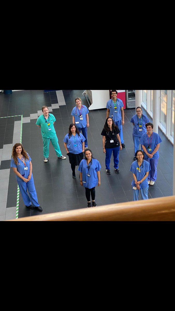 Last day as med reg @NewhamHospital tomorrow...
Here's a wonderful #socialdistancing photo of the wonderful weekend on call medical team

They don't win awards, there is no glory in what they do, but they work damn hard for every patient #lifeasamedic #MedTwitter