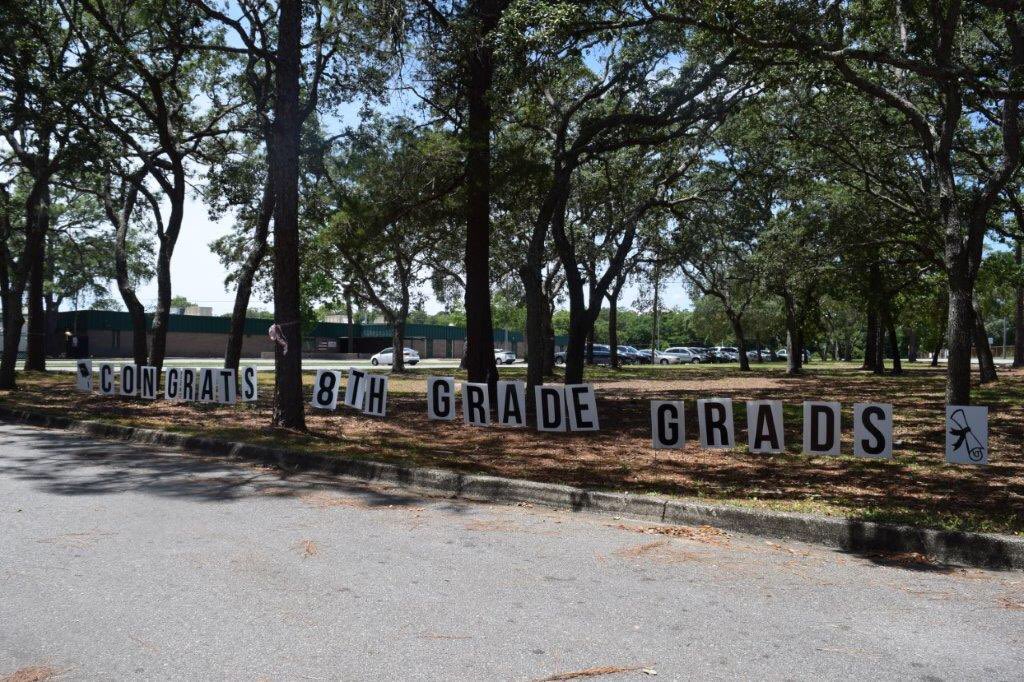 DrJasonDriver's tweet photo. Thanks to the faculty, staff, and parents who helped us celebrate our 8th graders this week!  #thisislewis @mdchambers25 @ArdGates @ddk30275228 @LindaEMc @OCSD1 https://t.co/Z8bGPbbohJ