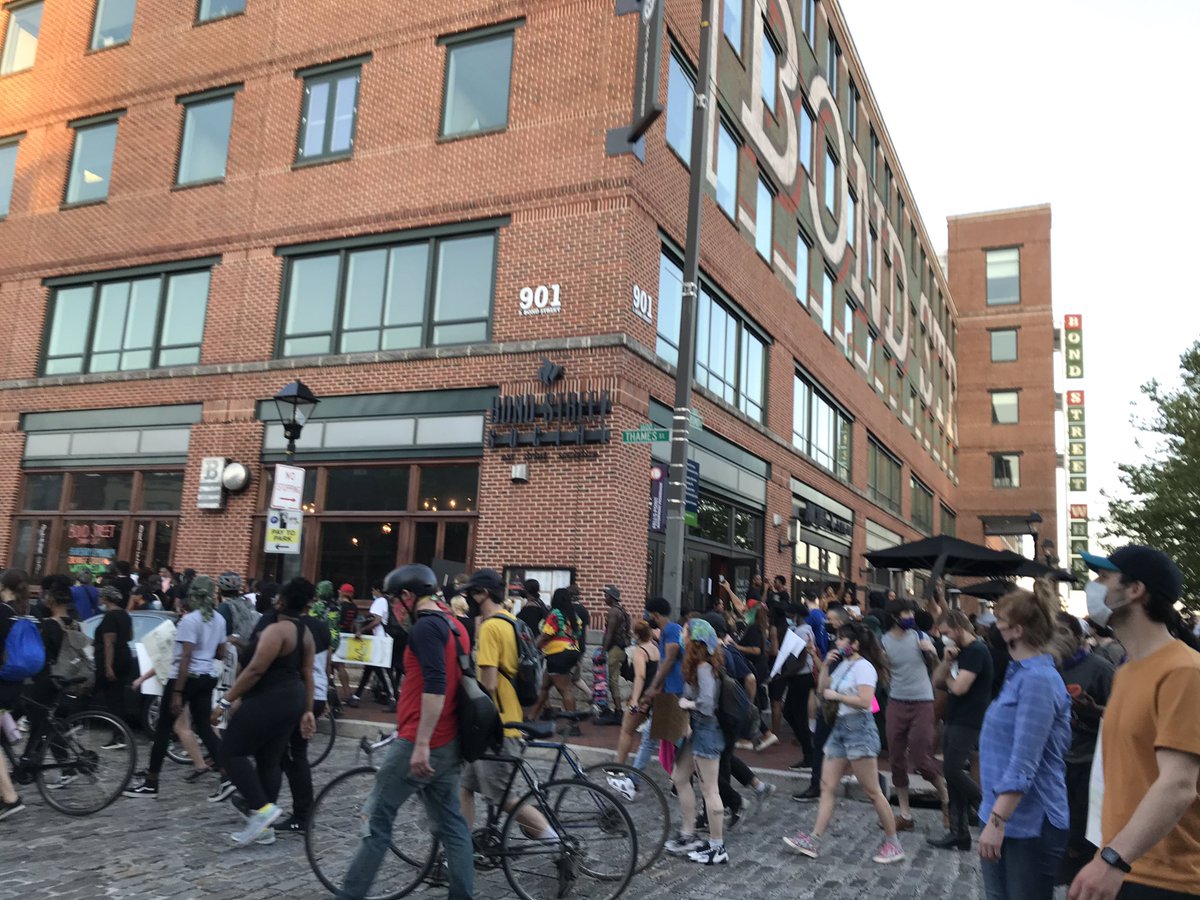 Caught back up with protesters, now in Fells Point.