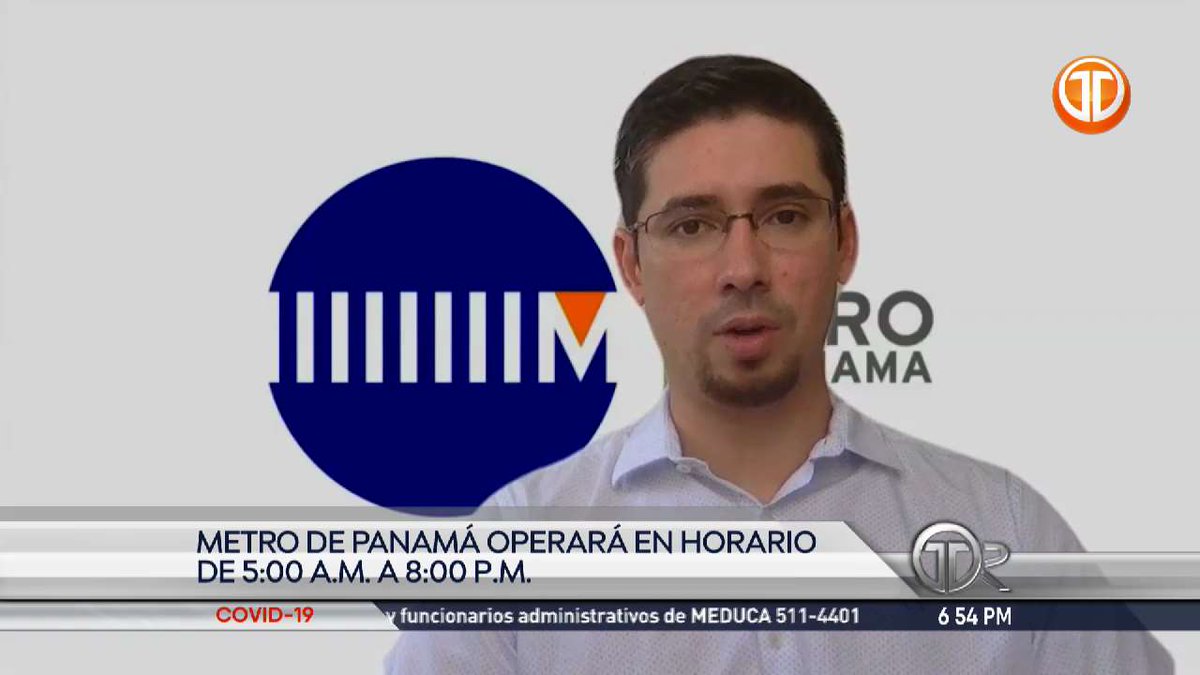 TReporta's tweet photo. .@elmetrodepanama operará de 5:00 a.m. a 8:00 p.m. desde el próximo lunes. #TReporta https://t.co/2Vwrgo62FO