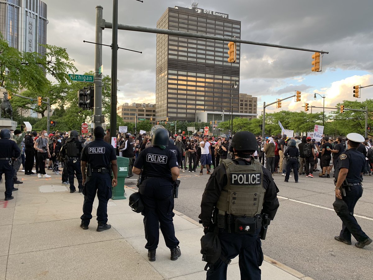 The organizers of the protest ended up but several people refuse to leave. It’s a standoff here at DPD headquarters.