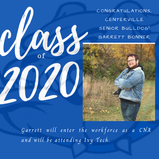 #SeniorSpotlight
Congratulations, Garrett! Thank you for all of your hard work at CHS! Best wishes to you in all of your future endeavors! @mmccoypal @CentervilleSupt <a href="/Thollendonner/">Tim Hollendonner</a> <a href="/IvyTechRichmond/">Ivy Tech Richmond</a>