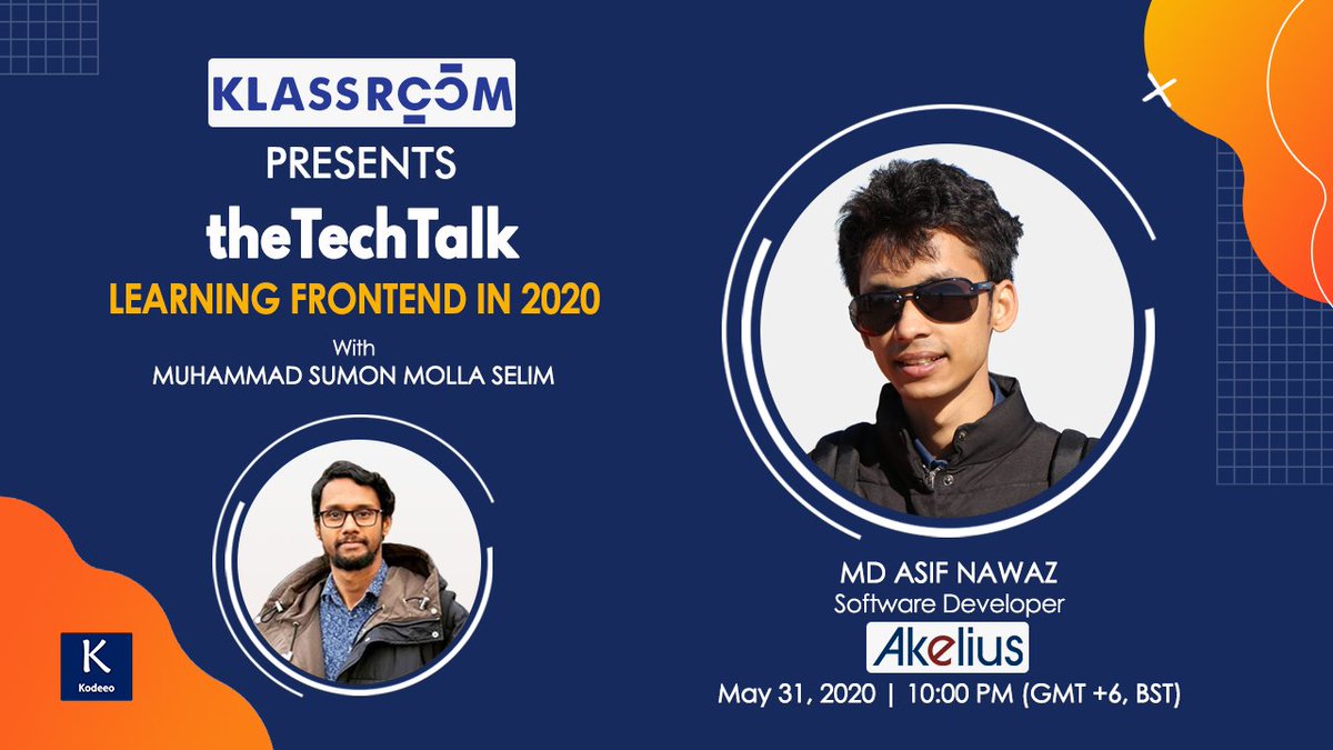 KlassroomGlobal's tweet photo. Asif Nawaz will be our guest for the eleventh episode of @klassroomdotxyz presents "theTechTalk". He is working as a software developer at Akelius in Berlin. We will talk about various aspects of frontend development in this session.

#theTechTalk #theTechTalk11 #klassroom https://t.co/P4ITToAh4N