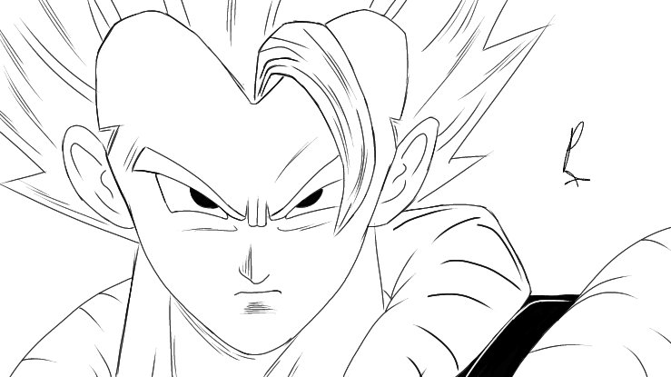 DESENHANDO AO VIVO GOGETA de DRAGON BALL 