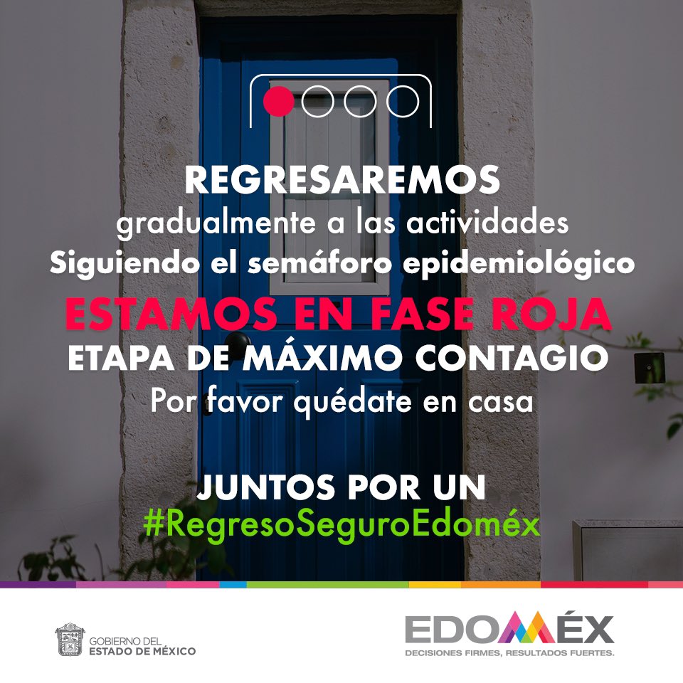 alfredodelmazo's tweet photo. Recuerda los colores del semáforo epidemiológico 🚦, pero sobre todo, que estamos en Fase Roja 🔴. #QuédateEnCasa. https://t.co/MYUurfukXa