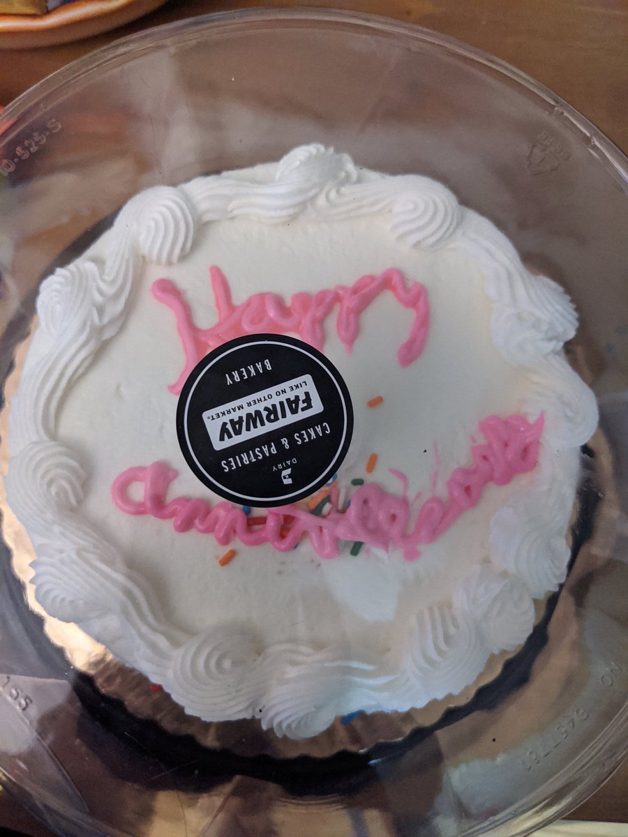 I tried writing 'Happy Anniversary' on the cake I got for Alex and me for our anniversary. The key word here is 'tried.' #nailedit #anniversary #anniversarycake