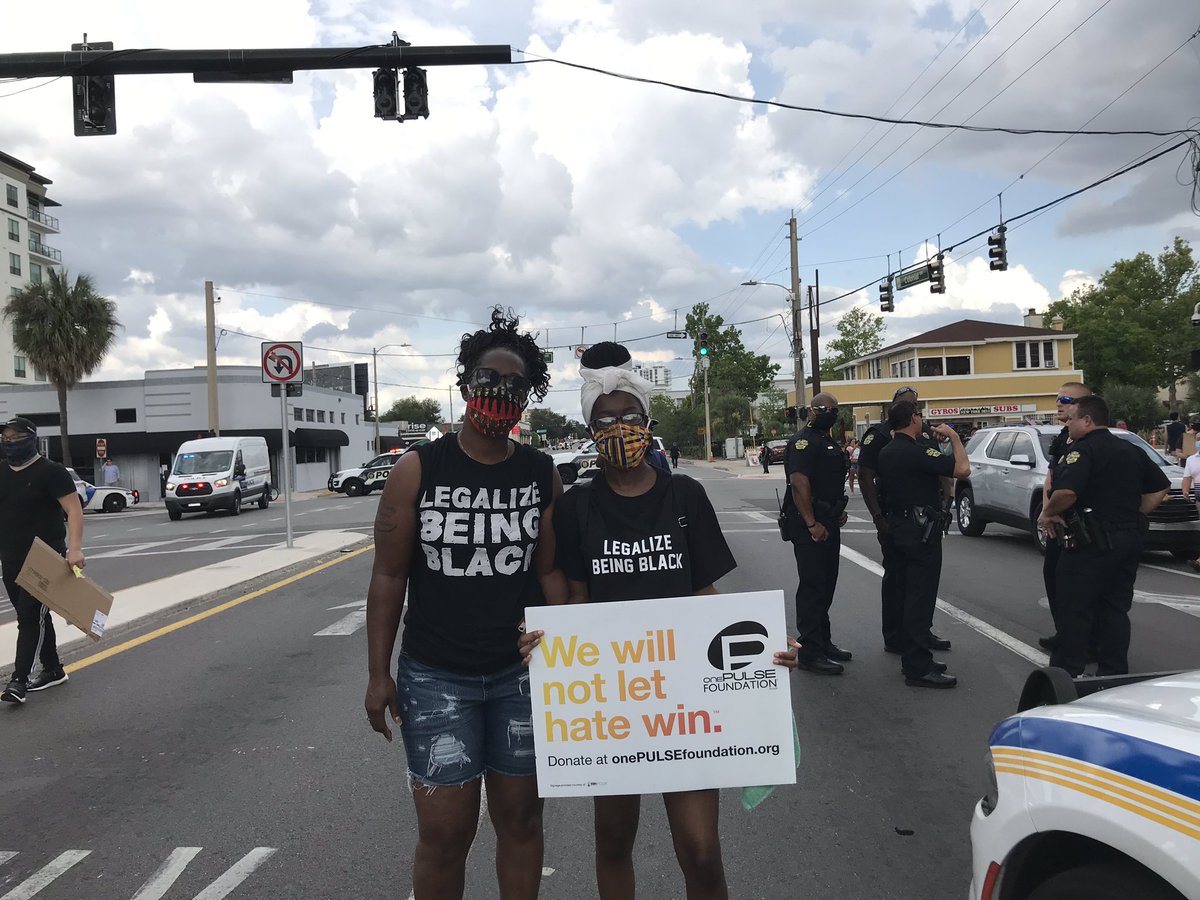 I’m home now, the rain seemed to disperse most  #GeorgeFloyd protesters in Orlando, which came after the tear gas. It was a long day. Overall, protestors & police were peaceful. OPD kept moving with demonstrators to block traffic. Most people just wanted to show up & be heard.