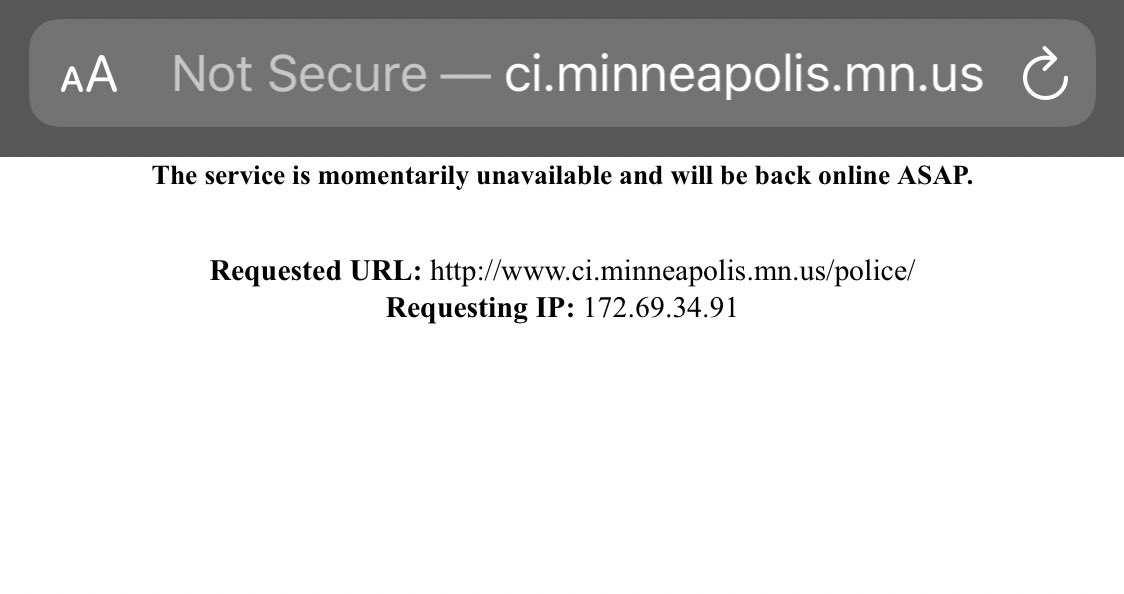 anonymous already hijacked the MN PD website AND servers which means they probably now have everything, but on top of that........every complaint and issue filed even the closed, hidden and off the record ones ohhhhh no i hope they don’t leak them