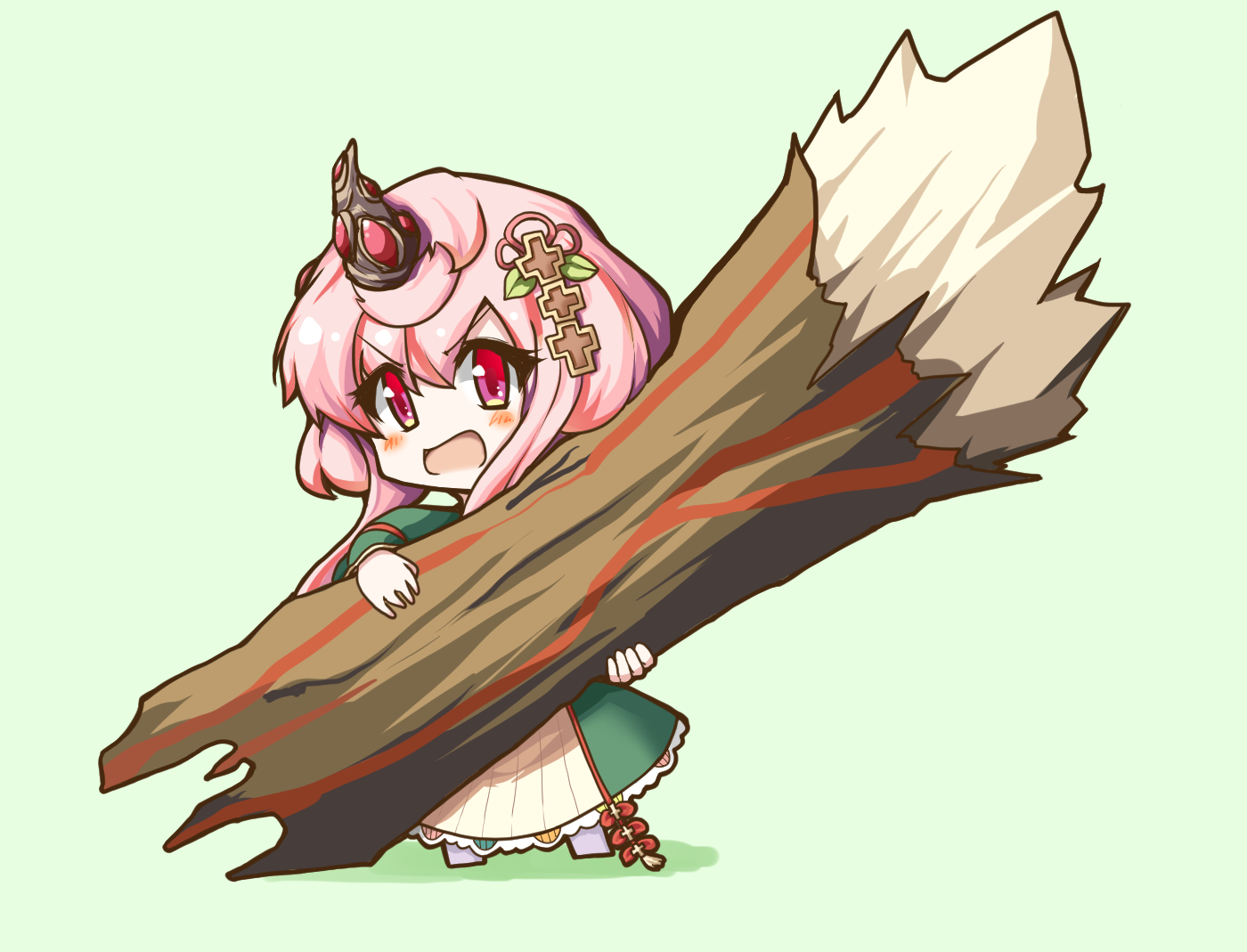 たむ みんな丸太は持ったな で話題のイソタケル描きました 丸太というか大木を鷲掴みにしているところもすごいですし 性格 も森至上主義って感じでだいぶ面白い子ですよね 奥義ボイスがお気に入りですっ W ｂ あやらぶ イラスト T Co