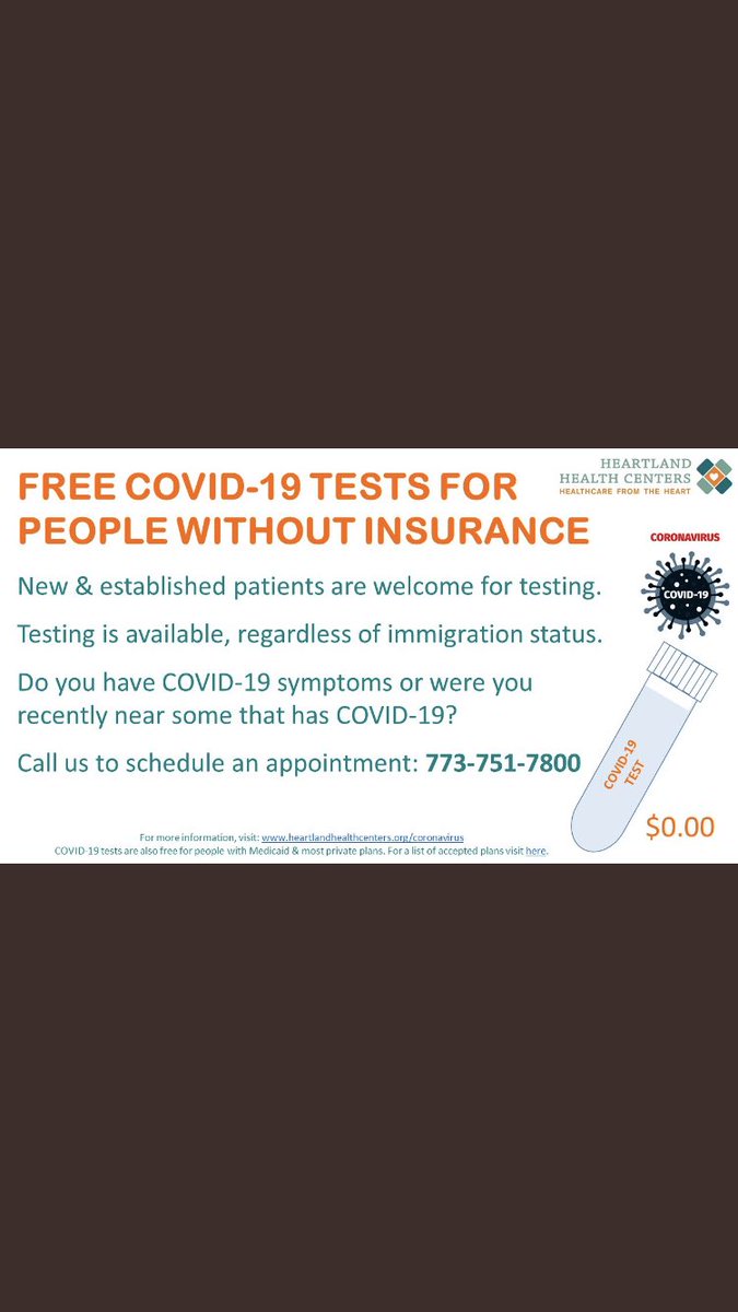 Heartland Health centers has been doing free tests with appointments.