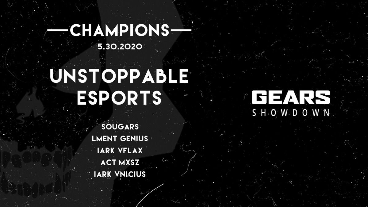 jadaiyuki's tweet photo. Your MS Store X Gears Showdown winners for 5.30 are...

🏆 Team @UnstoppaEsports!

Congrats on your 5-1 Victory in a BO7 Grand Final. Each player will receive $25 Xbox Gift Cards + Gears Showdown weapon skins.

The next Gears Showdown event kicks off on 6.27! https://t.co/kYOSWYW1Qh