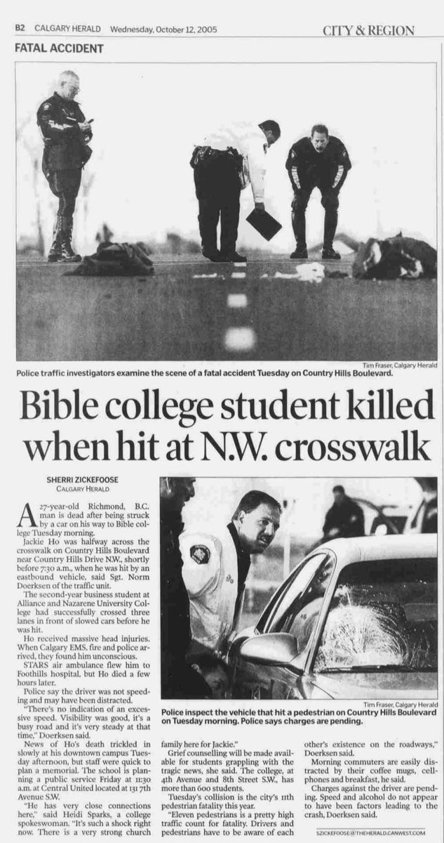 Until one fateful morning where Jackie was not on the “express” bus with me. He had been hit by a vehicle while crossing Country Hills Blvd. in a Pedestrian Crosswalk. (4/11)