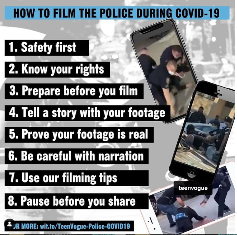 Filming police misconduct: 8 critical tips. Read in detail here:  http://wit.to/TeenVogue-Police-COVID19 via  @palimakam