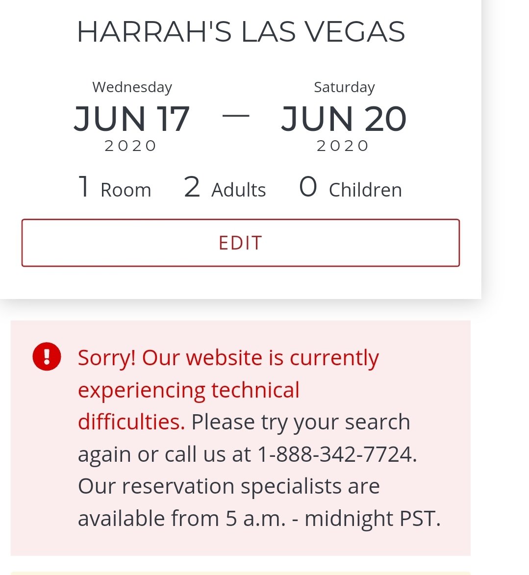 luiszx's tweet photo. @CaesarsEnt Trying to book, getting this error, called the number, no answer. Any ideas? https://t.co/WnhxTtNoRS