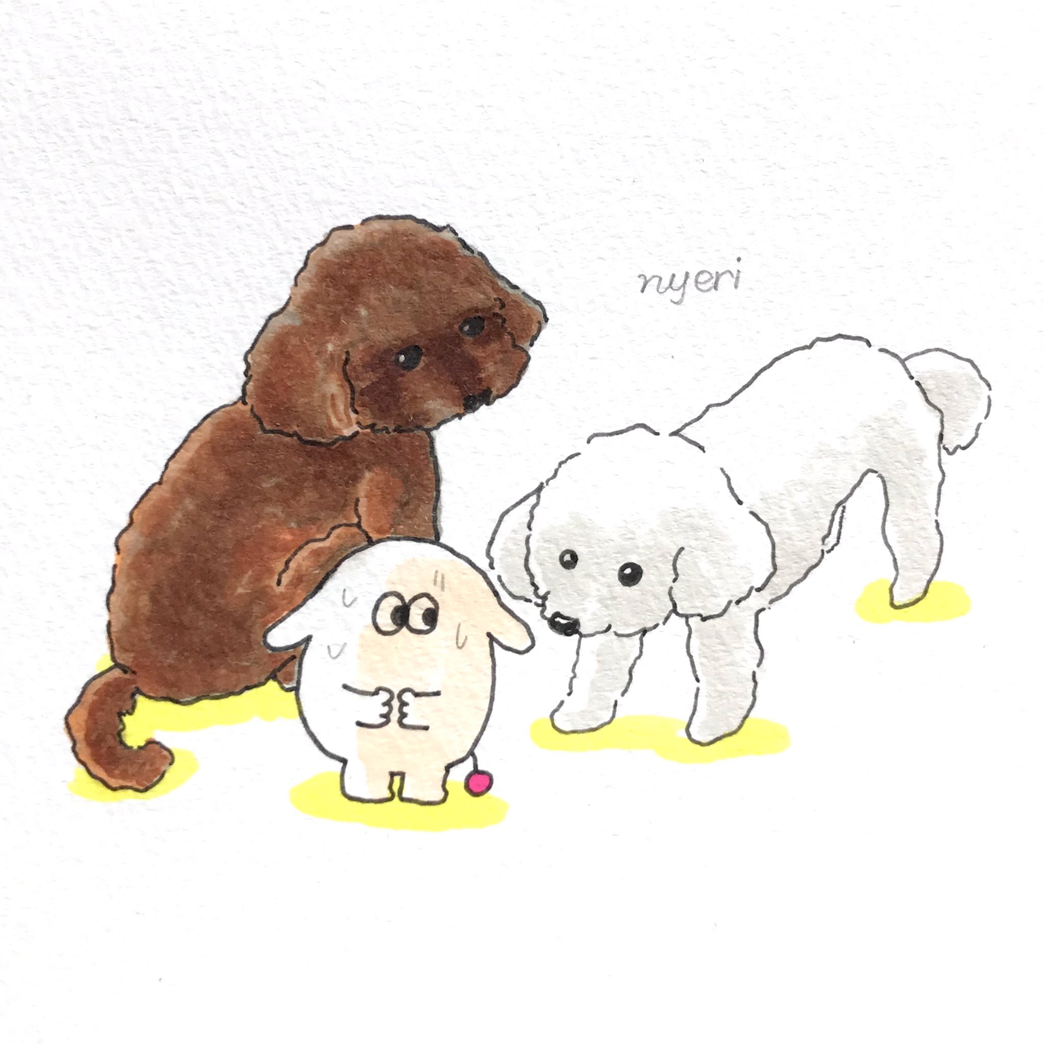 にぇり イラストレーター ツクポケ名古屋 た 食べる もる トイプードル Illustration Illustrator Doodlesketch イラスト イラストレーター イラストグラム アナログ 絵 お絵描き お絵かき オリジナル ゆるいイラスト ゆるかわ