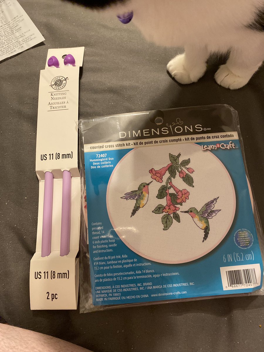 Irishpixi3dust's tweet photo. Got some things to expand my crafting. Going to try knitting and cross stitching. I’ll keep you posted on how it goes. #knitting #crossstich #noob #michaels #xenapaws https://t.co/7ujb14Vm7D