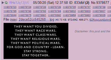 9/ The reason I lean towards causation a little bit is that the subsequent memes, content and narratives from Q about BLM/Protests/Floyd are the main elements that have been amplified within the Qanon community. eg memes in 4349 4355, counter insurgency guide from USG in 4352