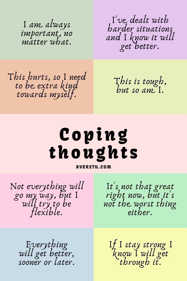 Implementing positive coping thoughts can help you far more than you think. Take a look and commit to using at least one of them every day this week!
