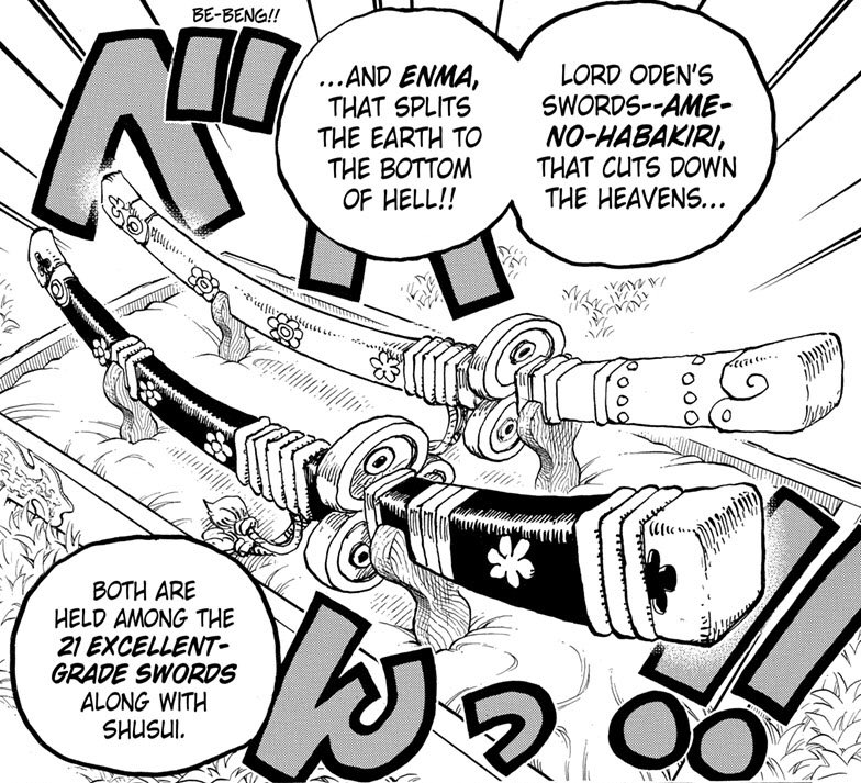 The most important piece of “evidence” they have about Zoro Killing Kaido is Enma ! The weapon hyped falsely as the only one to have cut Kaido. Neglecting Ame no Habakiri which also cut Kaido. This argument made sense before Oden’s flashback. Now it’s fake news