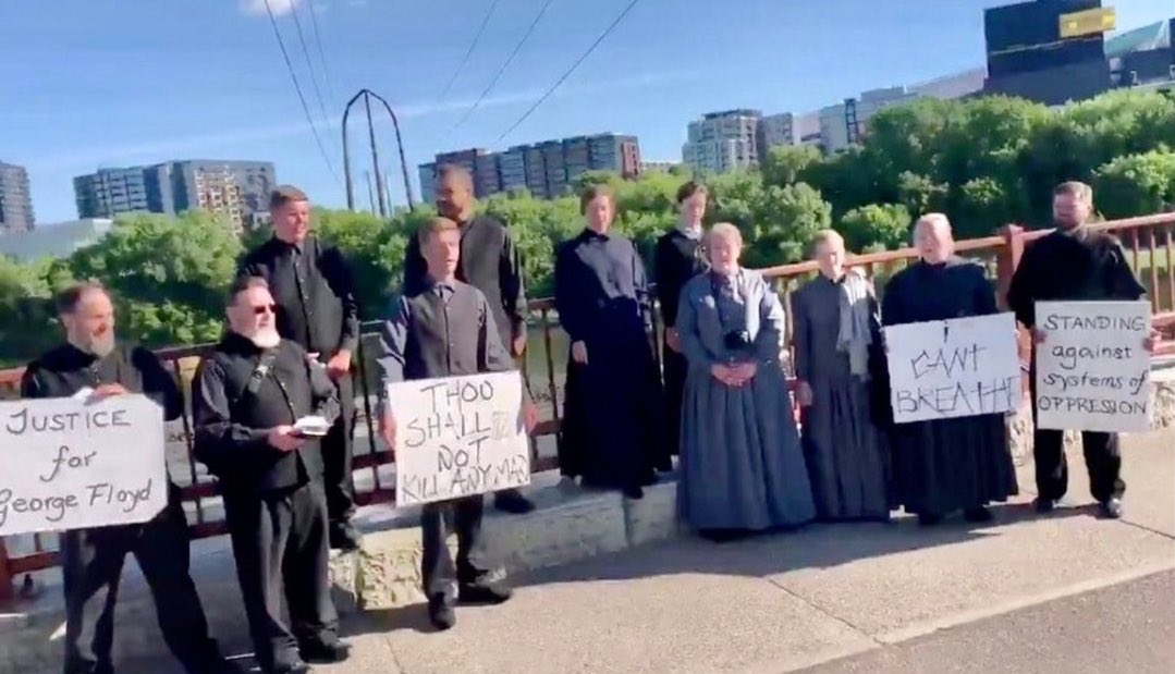 skysmadden's tweet image. SO WE GOT WITCHES, THE AMISH, BATMAN, AND ANONYMOUS COMING OUT OF THEIR HOLES TO PROTEST WITH US?? 2020 IS GONNA BECOME, DARE I SAY, GOOD NOW???