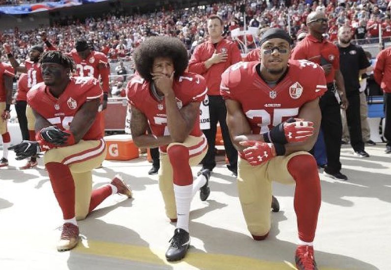 When black men peacefully take a knee they’re angrily called “sons of bitches” by the US president and are hated for being ‘disrespectful & unpatriotic.’ Is it really any wonder there’s violence in the streets now... ? #GeorgeFloydProtests