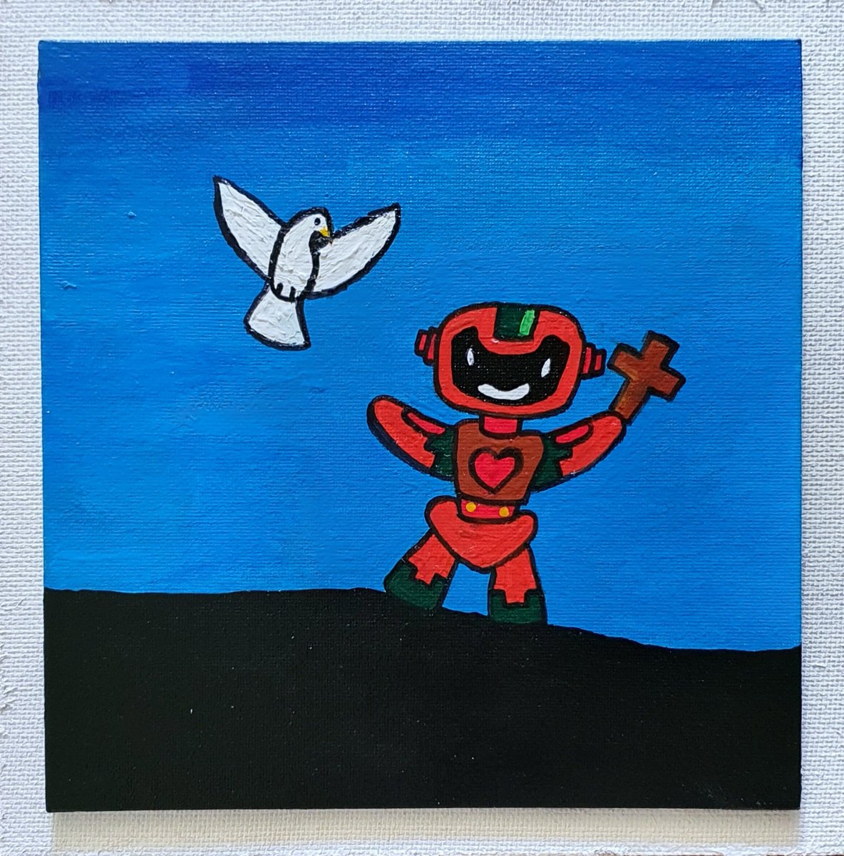 natashayong's tweet photo. How wonderful it is to be #lovedbygod, to #receivetheholyspirit and to be #calledtoserve 

#pentecost #spreadthegospel even at home!

#robotseries #robotart #chosenandcalled https://t.co/XicfmrYkAN