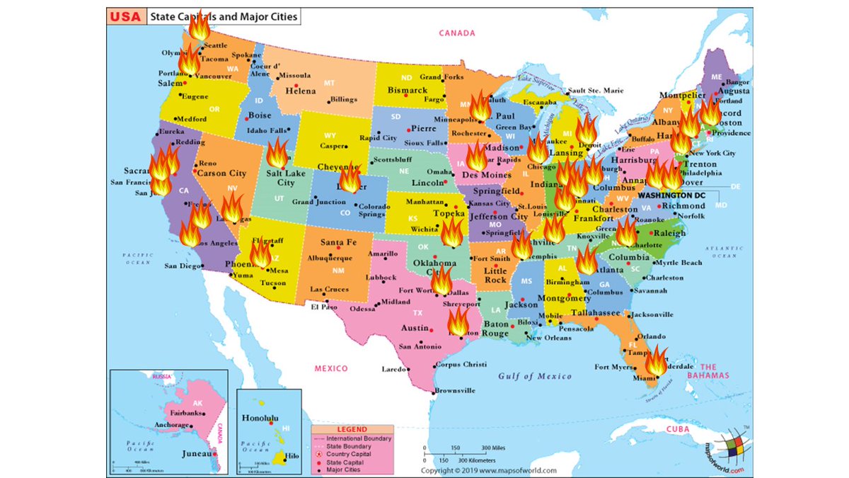 rrs711's tweet photo. The scale of the protests is staggering.  Here is a map I just made based on news reports... https://t.co/V2k1DTVJOz