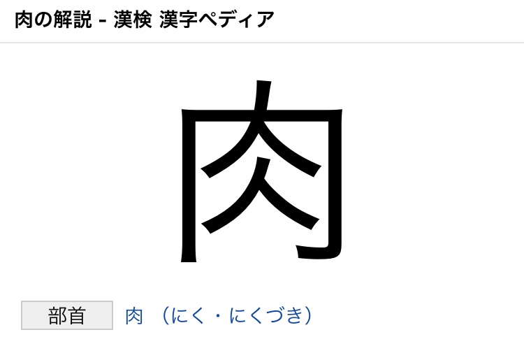 カナザワブンコ なな そうだわ門がまえは 門 だ 調べないと間違ってしまってること多々 内は 人 が部首で 肉は にくづき これそのものが漢字で部首なのね ふむふむ そして 内 の旧字は意味そのまま 入 が ほえー 子どもの頃より