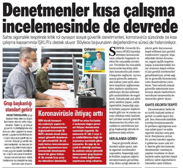 Akşam gazetesi yazarı ve akademisyen Sayın Okan Güray Bülbül  (<a href="/ogbulbul/">Okan Güray Bülbül</a>) Çalışma Hayatı köşesinde, mesleğimizi hakkıyla tanıtan ve taleplerimizi dile getiren bir yazı kaleme aldı. Kendisine tüm meslektaşlarımız adına teşekkür ederiz.

#denetmenlertakipte