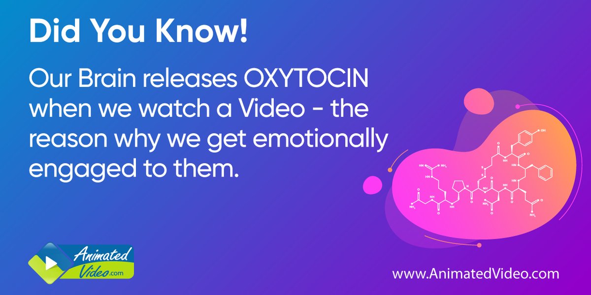 AnimatedV's tweet photo. Oxytocin is the key hormone that induces a sense of bonding that is released while watching a video. This is the reason why we feel emotionally connected to a heartwarming script or captivating animations.

#AnimatedVideos #Animation #VideoMarketing

https://t.co/rWcPSCHHAI https://t.co/BPojJqobBy
