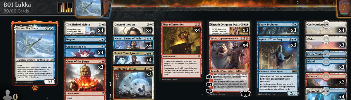 Tvdpaelt's tweet photo. Arena Open:
First try 6-3 threw away a game at 6-1
Second try 7-1

I actually had A lot of very interesting games. Even game one in the mirror if the game isn't lost on t5-t6 and goes long I feel like there's tons of play an decisions that can be made. @ArenaDecklists https://t.co/CYVQwXIcri