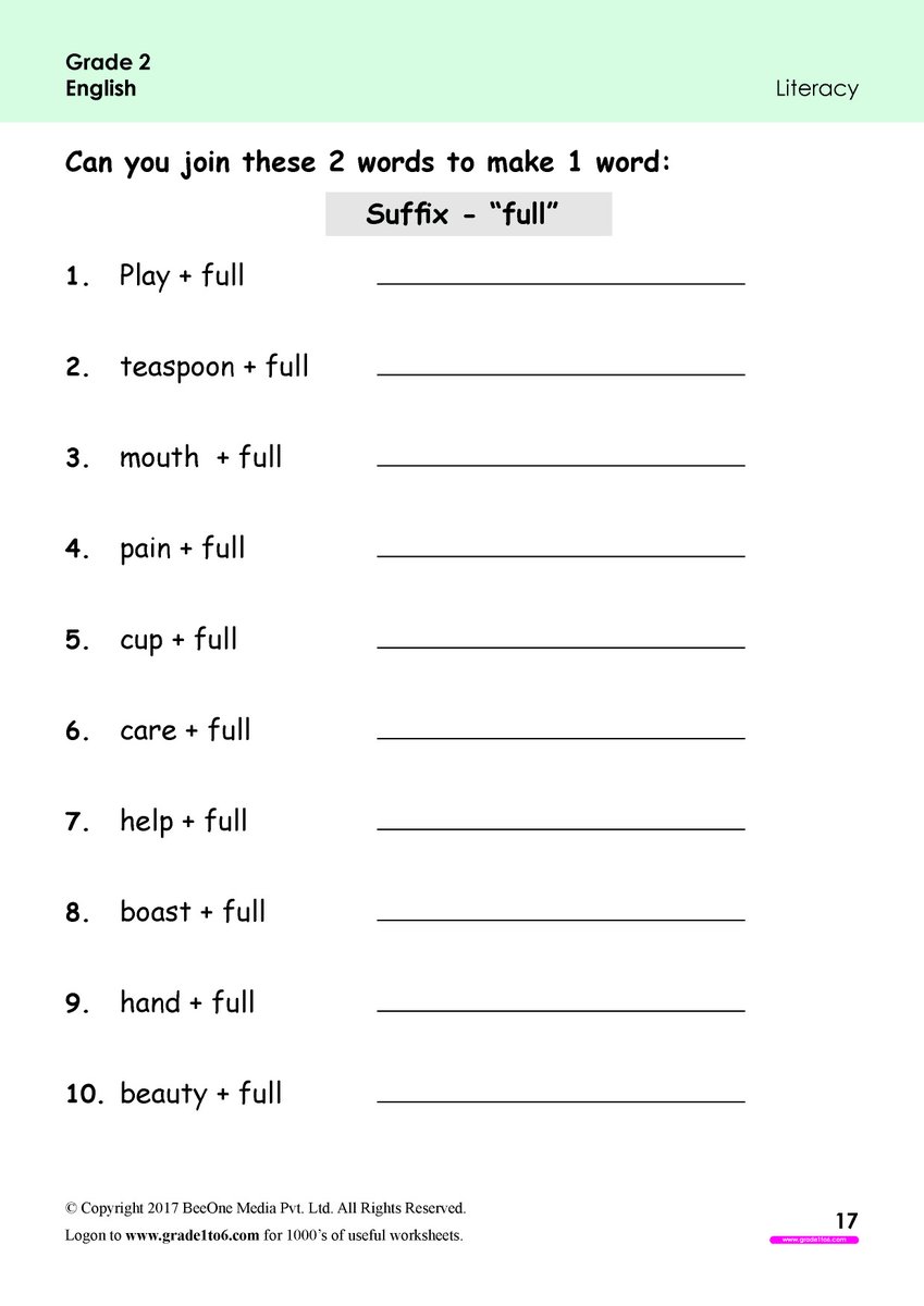 Year 3 English Worksheets With Answers Pdf Free Download