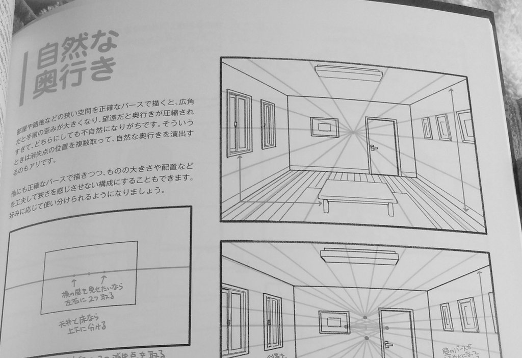 蓮華 Auf Twitter 吉田誠治さん Yoshida Seiji のイラスト集 パース講座の本を購入 ずっと知りたかった 奥行きの幅の 決め方 1点透視法での自然な奥行き の項目があってやっと理解できた 色彩も凄く好きなので色塗りのテクニック本もぜひ出して欲しい