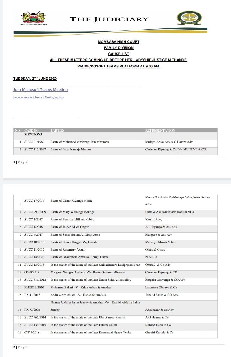 nakuru high court cause list