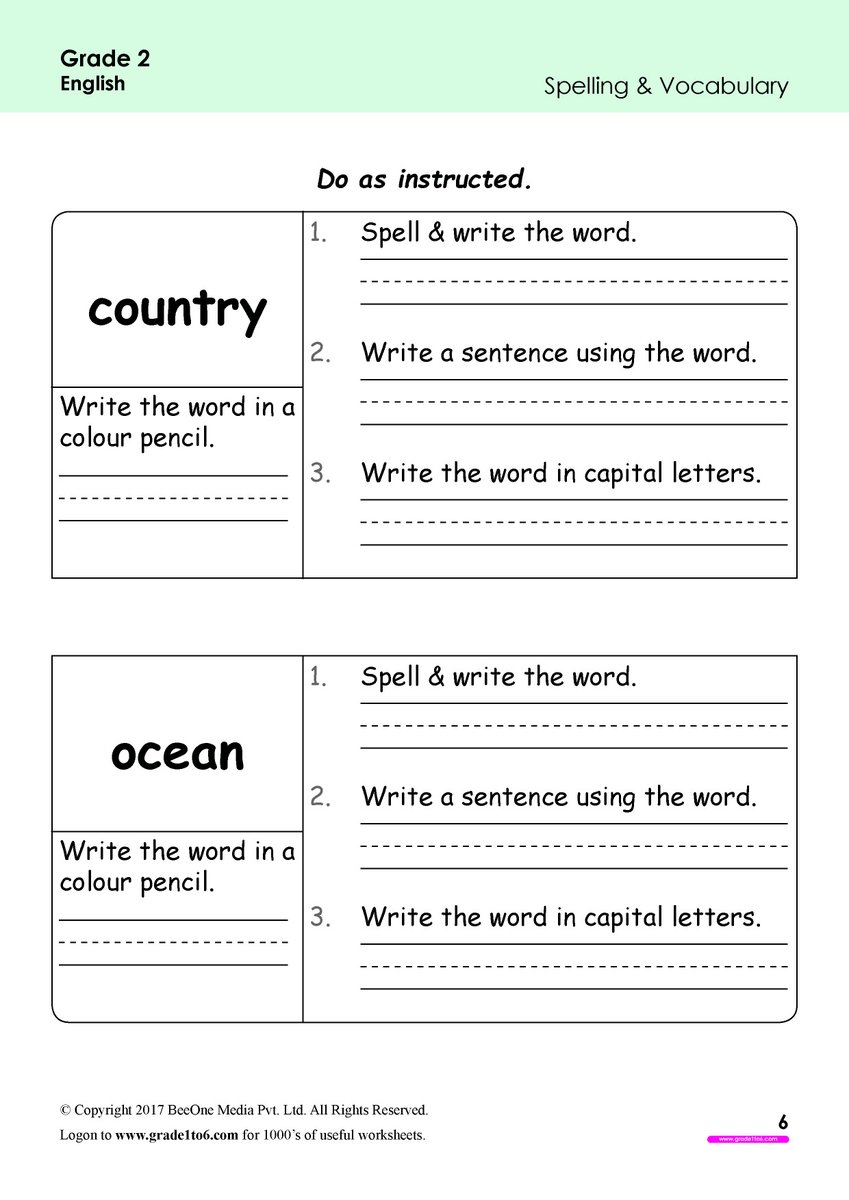 www.grade21to21.com on Twitter: "Free Math & English Worksheets for Throughout English Worksheet For Grade 2