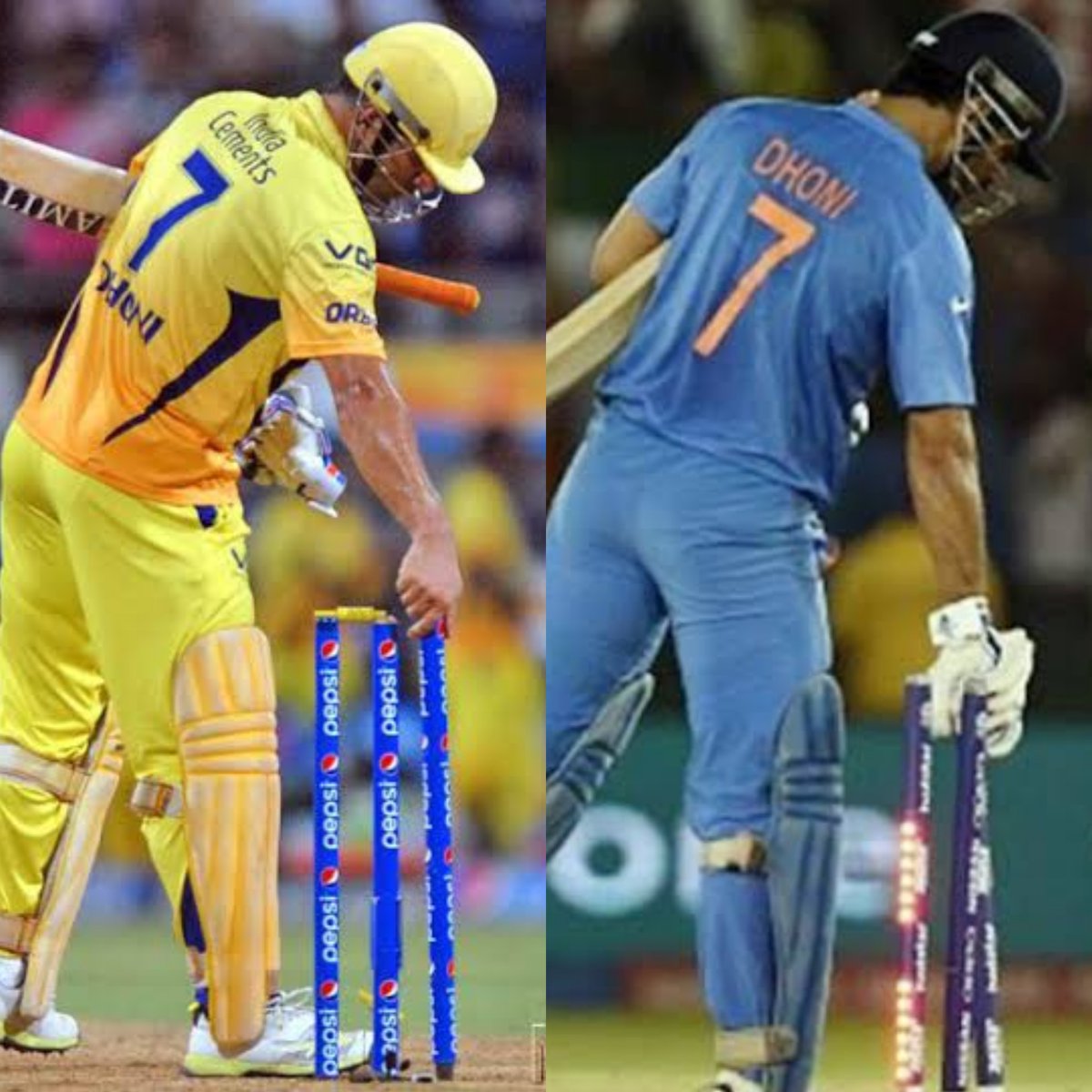 A few coincidence pics of  @msdhoni in blue & in yellowFollow this thread (Don't forget to share ur views)