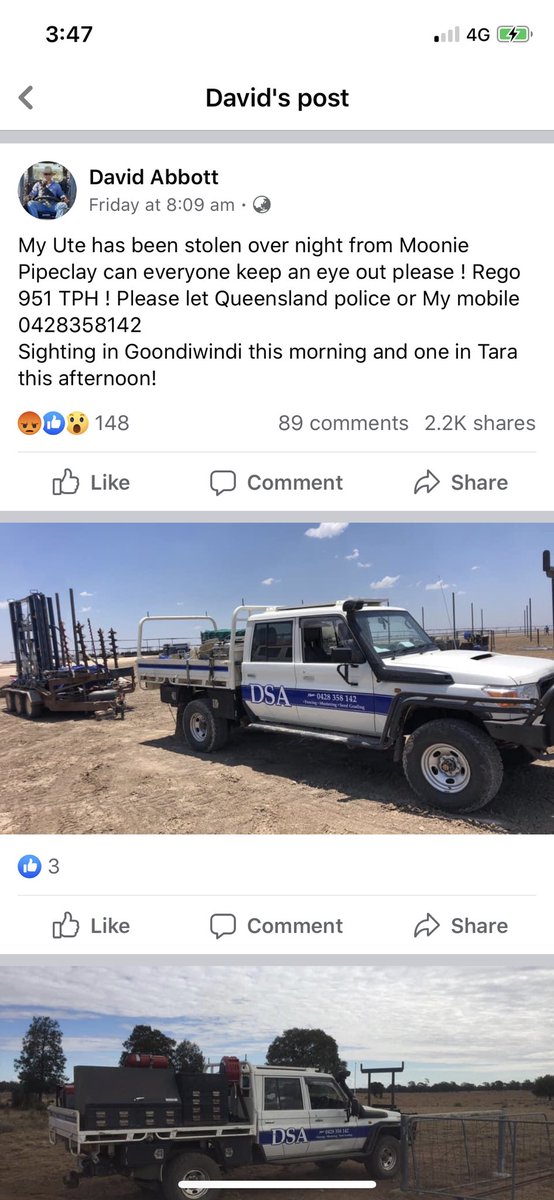 #AskTwitter can you guys keep an eye out for this ute? Belongs to a local fencing contractor and a really top bloke, it was stolen by a scumbag that used to work for him, he has been caught but no sign of the ute, this ute is very distinctive and it is his livelihood.
Cheers.