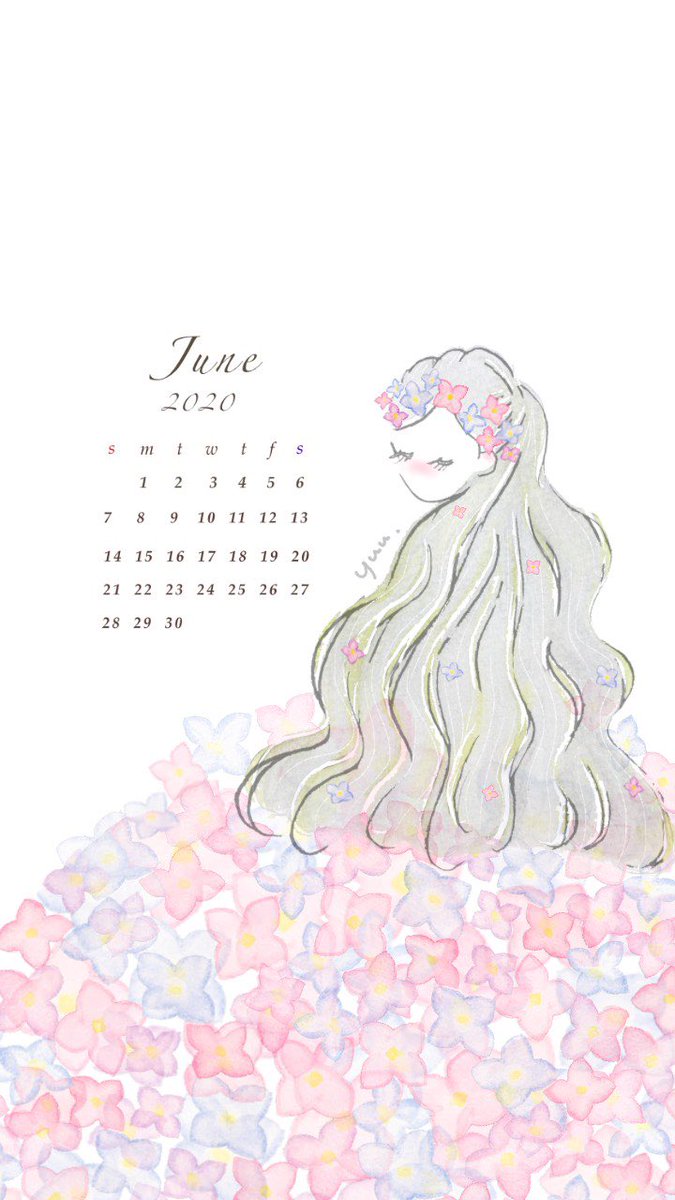 Y U U 花 と 女の子 6月カレンダーです 𖡆 Instagramにて 様々な色を出しています 是非 覗いてみてください イラスト好きと繋がりたい 手書きイラスト 6月カレンダー カレンダー Yuu