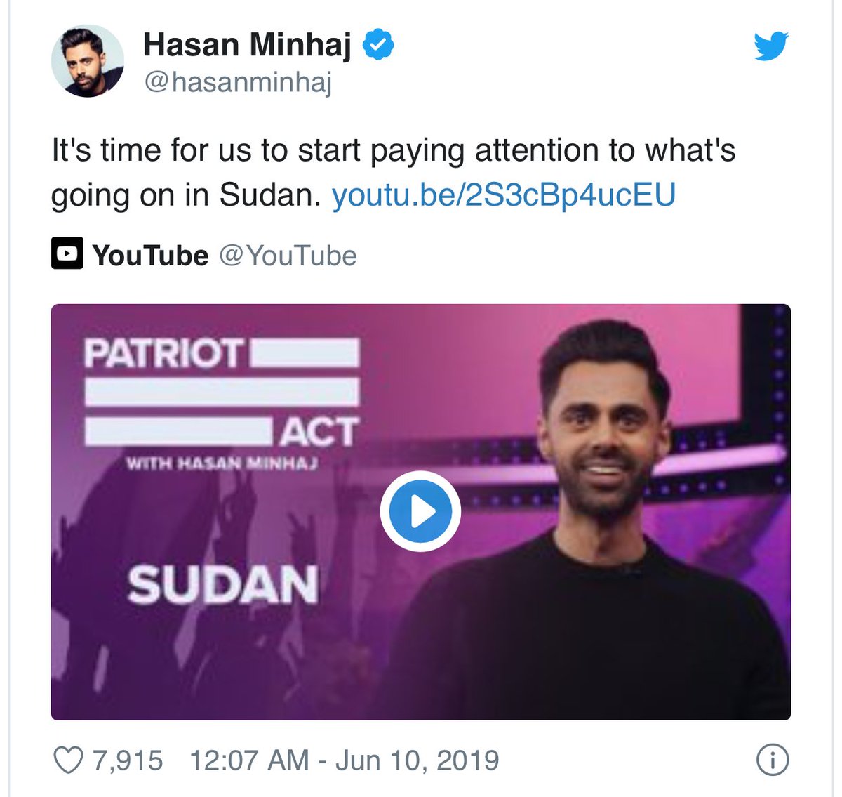 6.When Hassan Minhaj and Trevor Noah talked about the Sudanese revolution on their shows