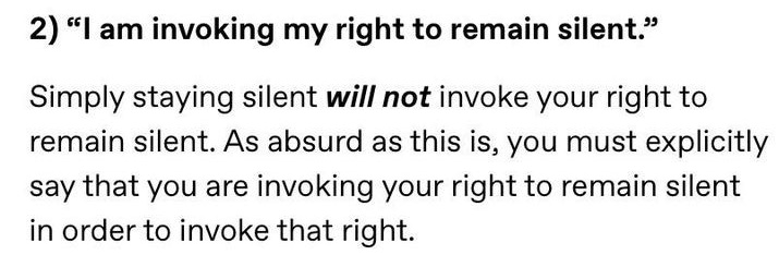You HAVE to say "I'm invoking my right to remain silent" because by remaining silent WON'T invoke your right to remain silent.