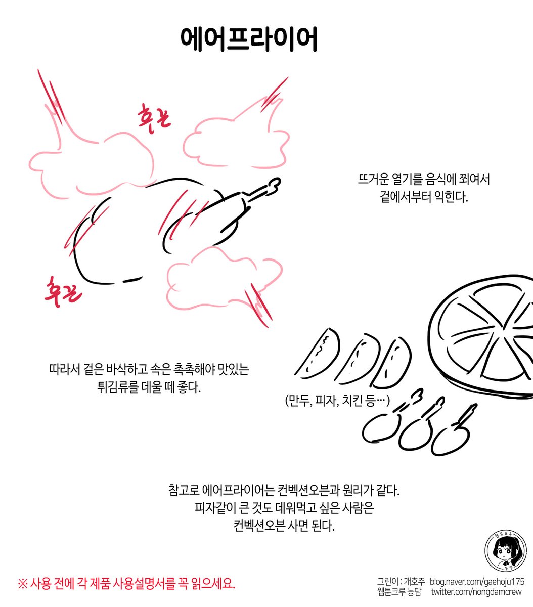 전자렌지 &amp; 에어프라이어 : 원리와 데우기 좋은 음식
그린이 : 개호주 
<a href="/gaehoju/">Gaehoju 개호주 ケホジュ</a>
 
웹툰작가모임 농담크루