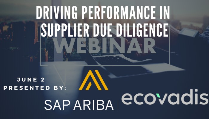 ecovadis's tweet photo. Join EcoVadis' @DanielRossPerry and @SAPAriba's Frank Omare for a live webinar on June 2 at 11am ET to discover how your buyers can make smarter, safer decisions, simply by making risk due diligence a natural part of the #procurement process. https://t.co/3WyBl26SGu https://t.co/YOzRetspNO