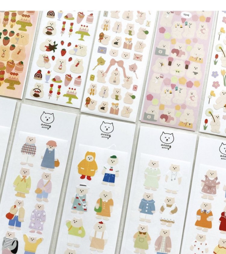 애옹애옹6 sticker sheets + 1 mini calendar for May/June + another sticker