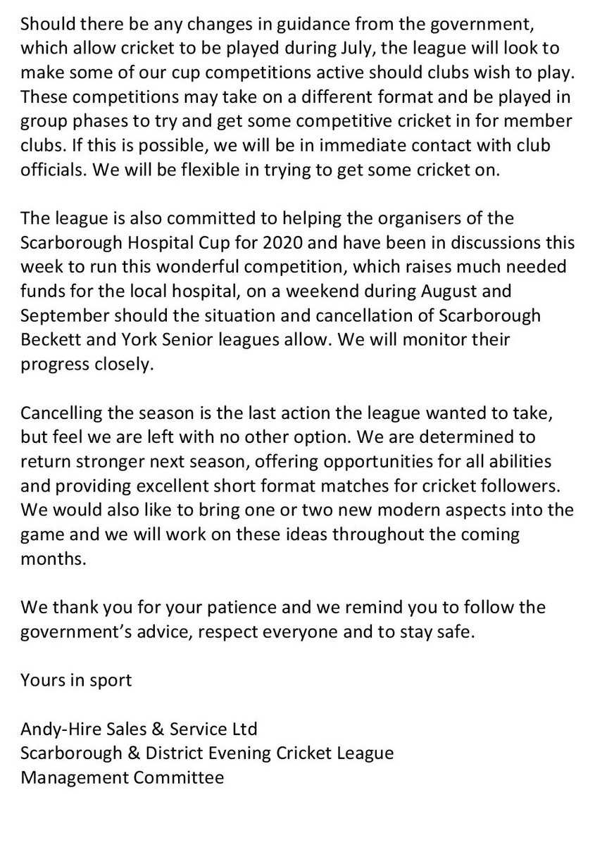 Breaking News....

Please see update from the SECL about the 2020 season.

Please continue to stay safe, respect all and follow the government guidelines.