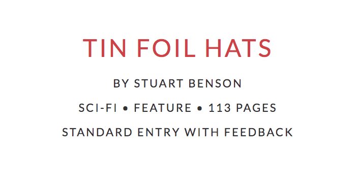 StuartBenson's tweet image. Keeping my fingers crossed for my entry into @screencrafting’s Sci-Fi &amp;amp; Fantasy competition. 

Delighted to have made it to the semifinals! 

Really benefited from their readers’ feedback too, highly recommend.

#screenwriting #screencraft #writing