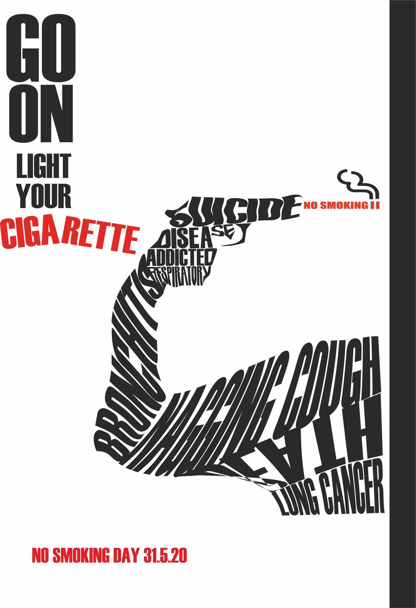 #WorldNoSmokingDay 🚫🚭
#poster #byme
Go on light your cigarette,
and then your life..