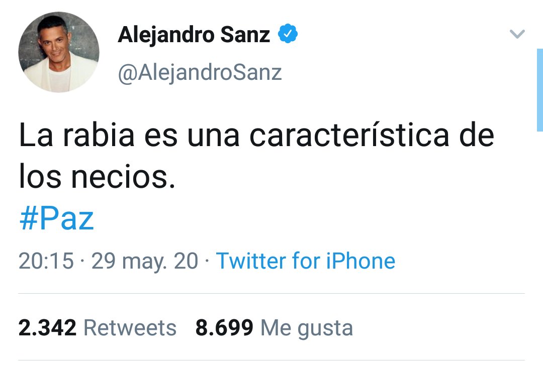 Para entender mejor a Alejandro Sanz. Si los ricos venezolanos protestan, los apoya. Si protestan los negros norteamericanos, porque la policía los mata a tiros o a palos, sin preguntar, Alejandro se molesta. Vean:
